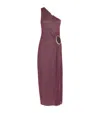 Oseree Lumiere One-shoulder Cut-out Woven Maxi Dress In Purple