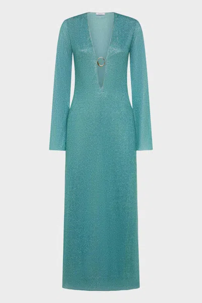 Oseree Lumiere O-long Kaftan Sea Turquoise In Green