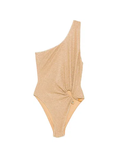 Oseree Lumière One-shoulder Swimsuit In Neutral