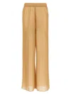 Oseree Shimmering Wide Leg Sheer Trousers In Gold