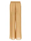 Oseree Shimmering Wide Leg Sheer Trousers In Gold