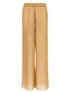 Oseree Shimmering Wide Leg Sheer Trousers In Gold
