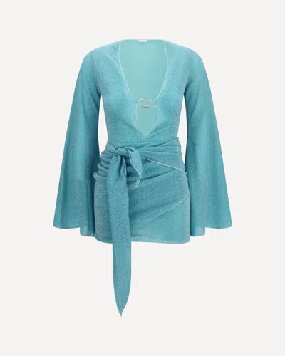 Oseree Lumière Pareo Dress In Light Blue