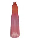 Oseree 'lumiere' Pink Dress With Halterneck And Side Single Slit In Pink
