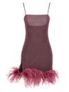 Oseree Oséree Lumière Plumage Feather-trimmed Lamé Minidress