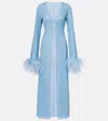 Oseree Lumiere Plumage Kaftan In Blue