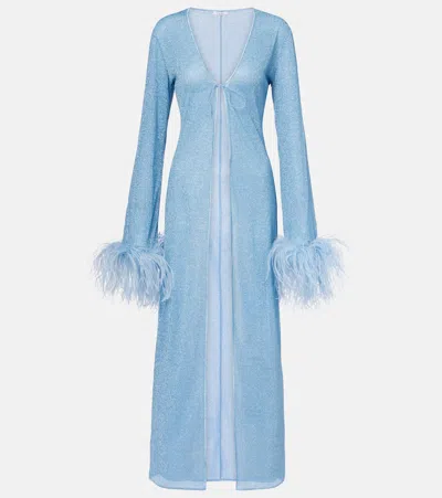 Oseree Oséree Lumière Plumage Feather-trimmed Robe