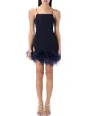 Oseree Oséree Lumiere Plumage Mini Dress In Blue