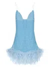 Oseree Lumiere Plumage Short Dress In Blue