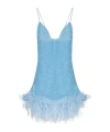 Oseree Lumiere Plumage Short Dress In Blue