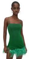 Oseree Oséree Green Lurex Stretch Lumiere Mini Dress In Emerald Green