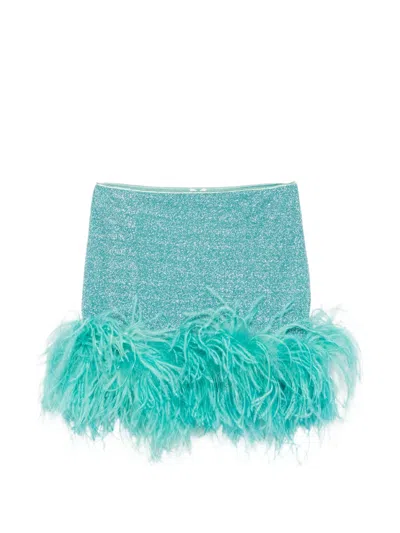 Oseree Lumiere Plumage Mini Skirt In Green