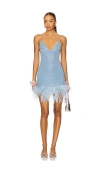 Oseree Lumiere Plumage Short Dress In Blue