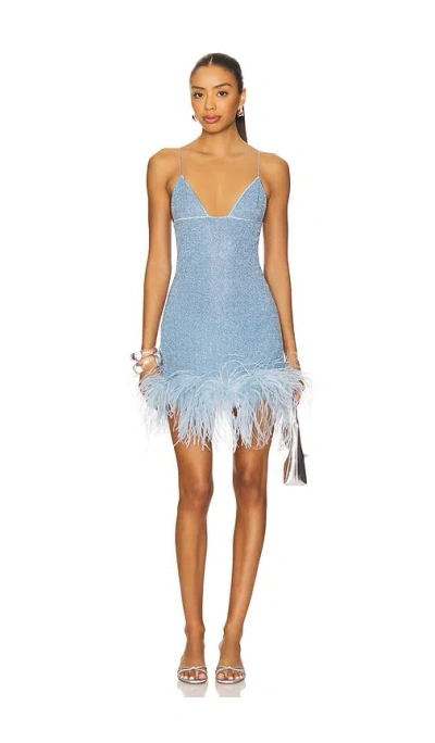 Oseree Lumiere Plumage Short Dress In Transparent