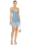 Oseree Lumiere Plumage Short Dress In Blue