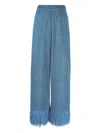 Oseree Lumière Plumage Trousers In Blue