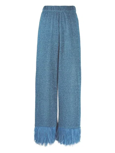 Oseree Lumière Plumage Trousers In Blue