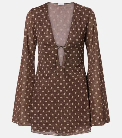 Oseree Oséree Lumière Polka-dot Minidress In Brown