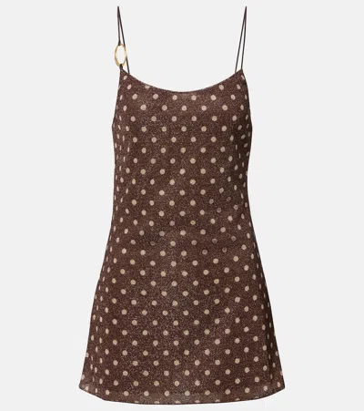 Oseree Oséree Lumière Polka-dot Minidress In Brown