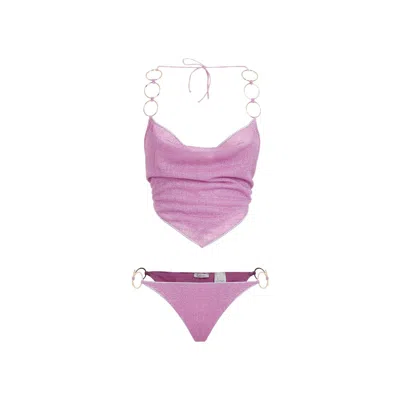 Oseree Oséree Lumière Ring Halterneck Bikini Set In Purple