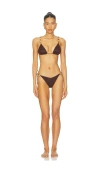 Oseree Lumiere Ring Micro Bikini Set In Brown