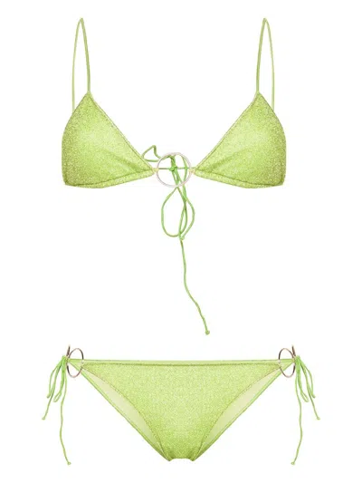 Oseree Ring-embellished Lurex Bikini In Multicolor