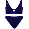 Oseree Lumiere Ring Sporty '90 Bottom Bikini Set Blue In Blue