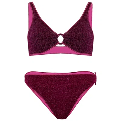 Oseree Lumiere Ring Sporty '90 Bottom Dark Fuchsia In Burgundy