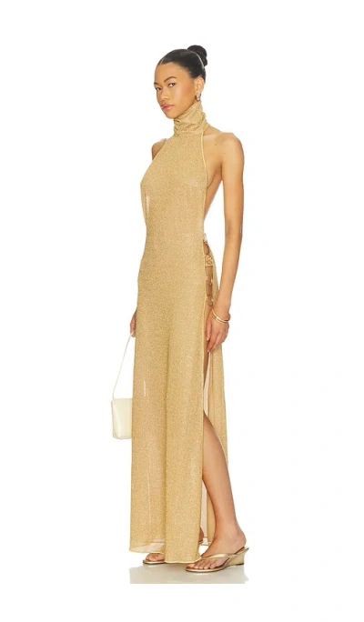 Oseree Lumiere Ring Turtleneck Dress In Neutral