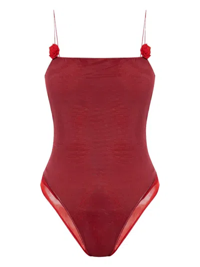 OSEREE LUMIÈRE ROSE APPLIQUÉ SWIMSUIT