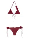 Oseree Lumière Rose Bikini Set In Red