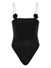 Oseree Spaghetti Strap One-piece Swimsuit In Black