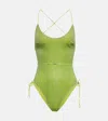 Oseree Oséree Lumière Self-tie Swimsuit In Green