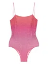 Oseree Oséree Lumière Maillot' Pink Swimsuit With Open Back In Lurex In Sunset