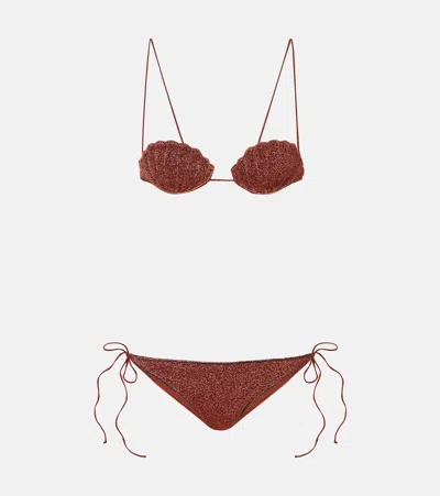 Oseree Oséree Lumière Shell Bikini In Brown