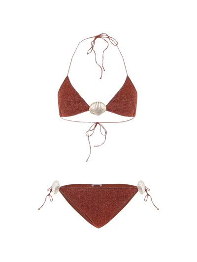 Oseree Lumière Shell Bikini In Brown