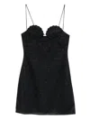 Oseree Shell-detail Glitter-embellished Dress In Black