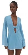 Oseree Lumiere Shell Kaftan Dress Crystal In Transparent