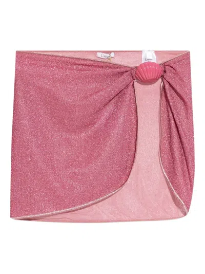 Oseree Lumière Shell Sarong In Pink