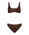 Oseree Oséree Lumiere Shimmer Bikini Set In Brown