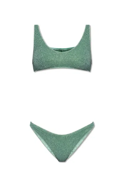 Oseree Oséree Lumiere Shimmer Bikini Set In Green