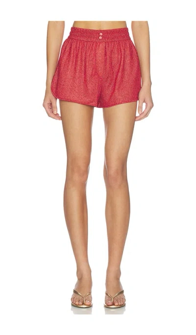 Oseree Lumiere Shorts In Red