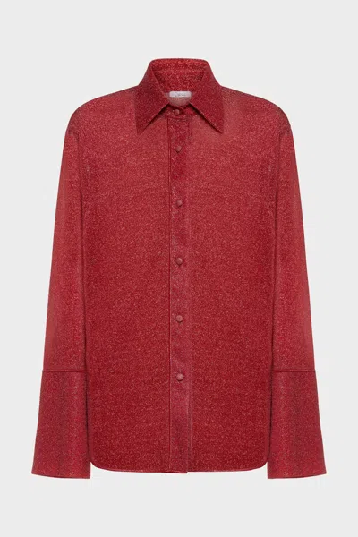 Oseree Lumiere Sleeves Shirt Coral In Red