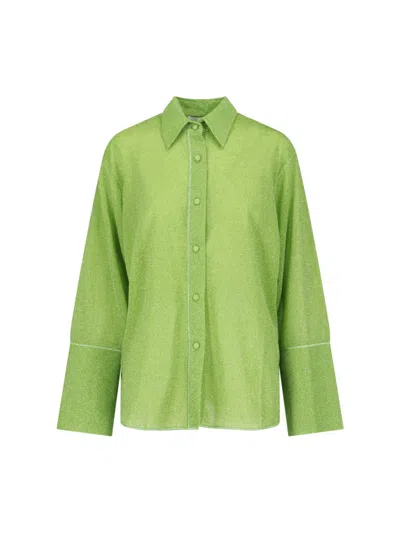 Oseree 'lumière Sleeves' Shirt In Green