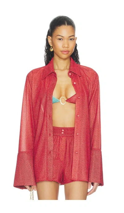 Oseree Lumiere Sleeves Shirt In Red