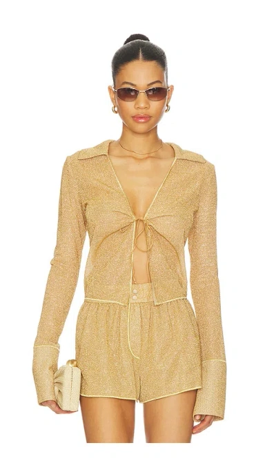 Oseree Lumiere Slim Shirt In Gold