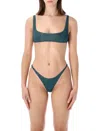 Oseree Lumiere Micro Belt Bikini Set In Blue