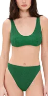 Oseree Bikini Set With Luminous In Emerald Green/night Blue