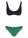 Oseree 'lumiere Sporty' Multicolor Bi-color Bikini Set In Tech Fabric Woman In Multicolor