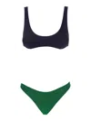 Oseree 'lumiere Sporty' Multicolor Bi-color Bikini Set In Tech Fabric Woman In Blu